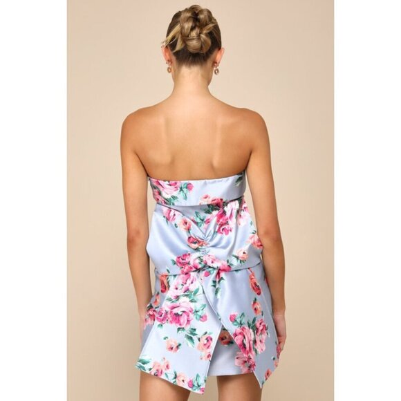 Floral Strapless Dress - Picture 3 of 9